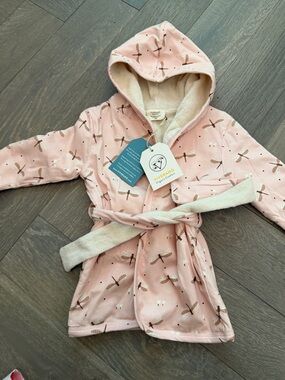 Pink Dragonfly Hooded Kids Robe